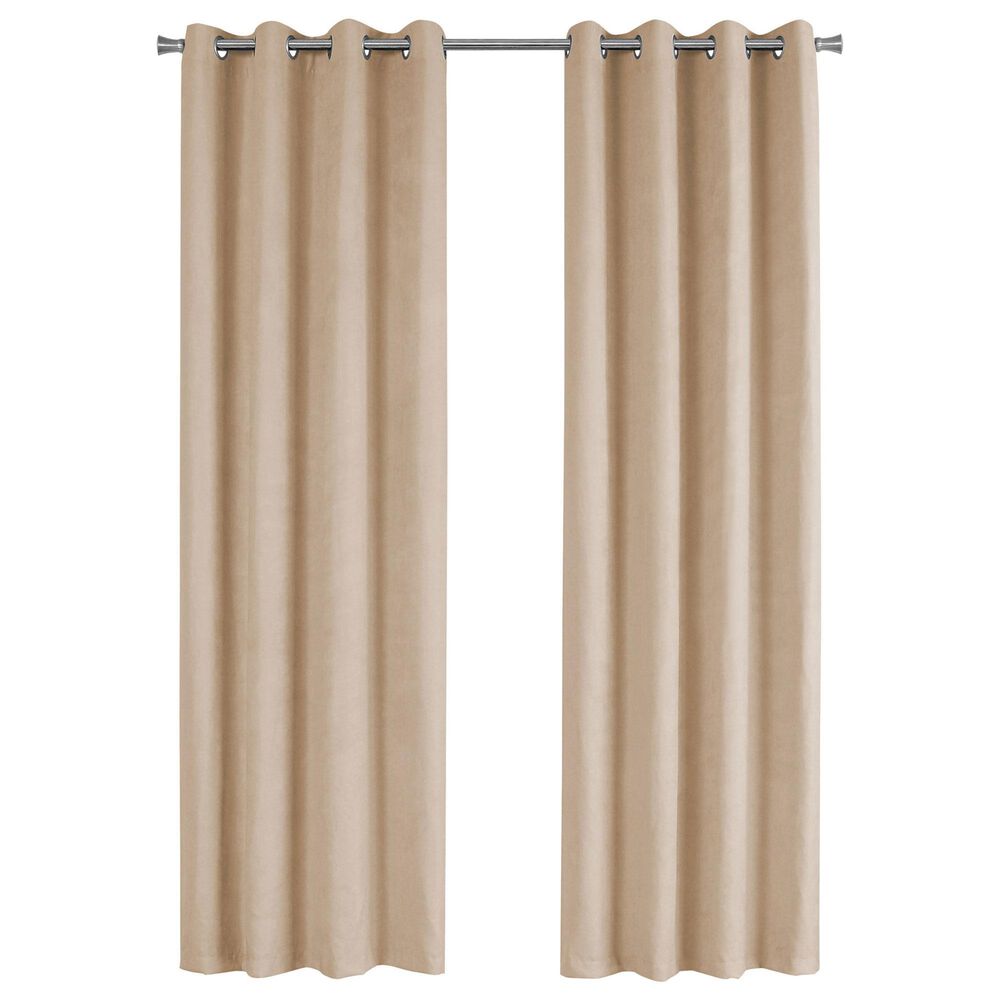 Monarch Specialties 54" x 84" Curtain Panel in Beige (Set of 2), , large