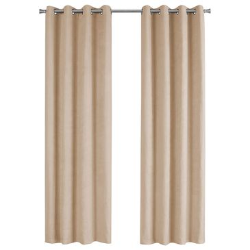 Monarch Specialties 54" x 84" Curtain Panel in Beige (Set of 2), , large