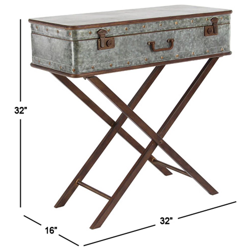 Maple and Jade Accent Table in Grey and Warm Brown, , large