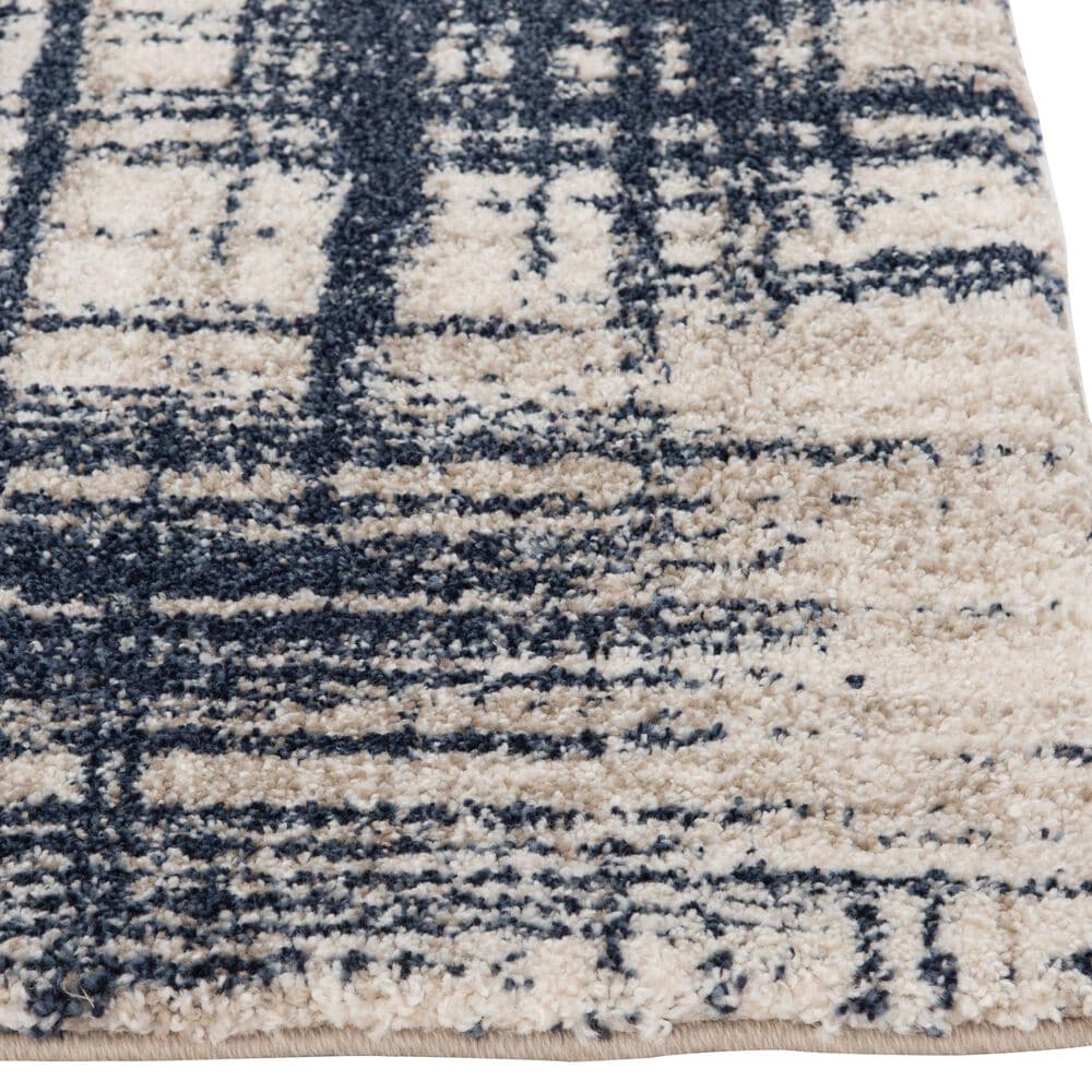 Central Oriental Oklahoma Badger 5&#39; x 7&#39;3&quot; Cream and Navy Area Rug, , large