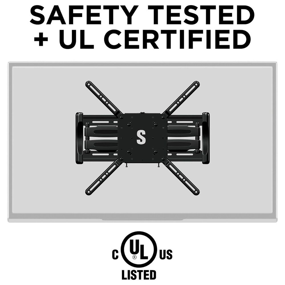 Secura Full Motion Wall Mount for 42&quot; - 90&quot; Flat-Panel TVs in Black, , large