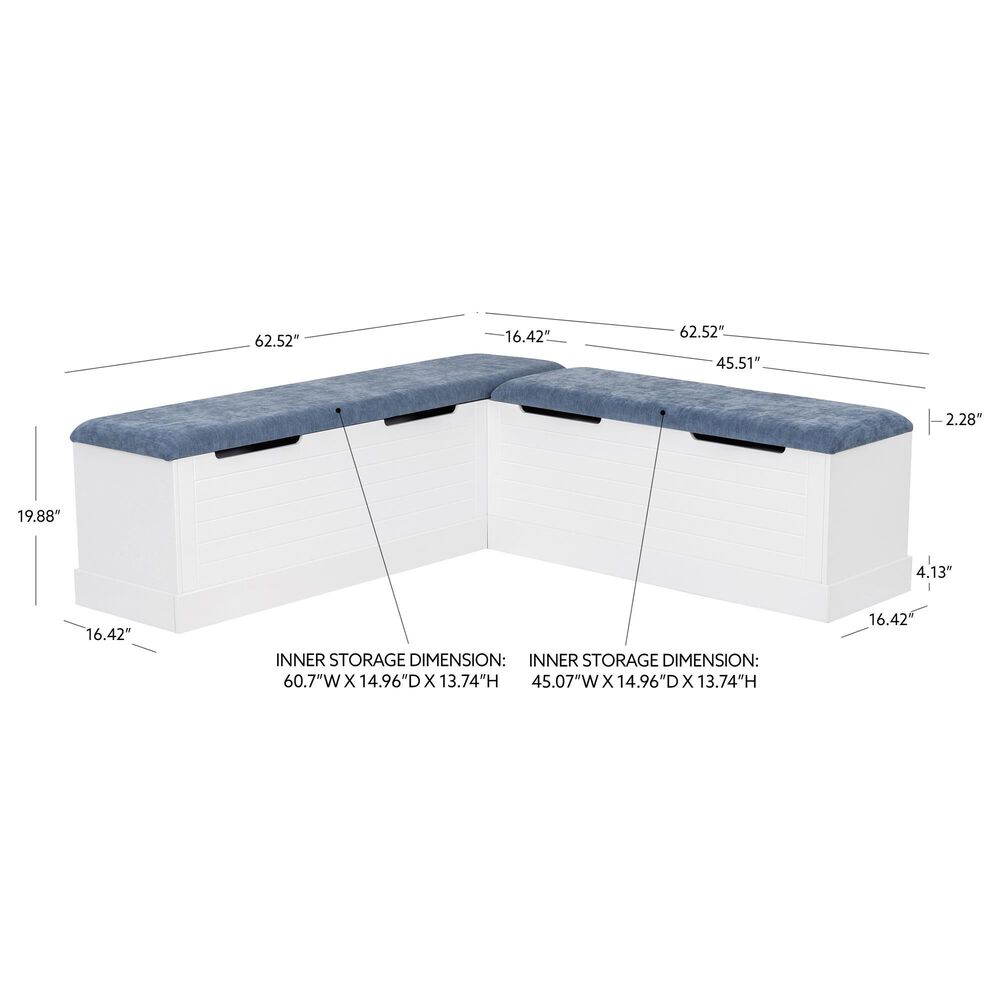 Linon Home Decor Nova Corner Nook in White, , large