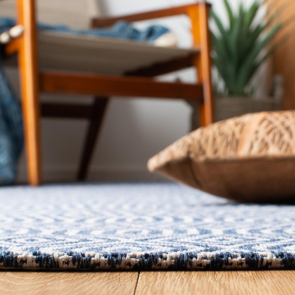 Safavieh Martha Stewart Cotton MSR401 2&#39; x 8&#39; Blue and Grey Runner, , large