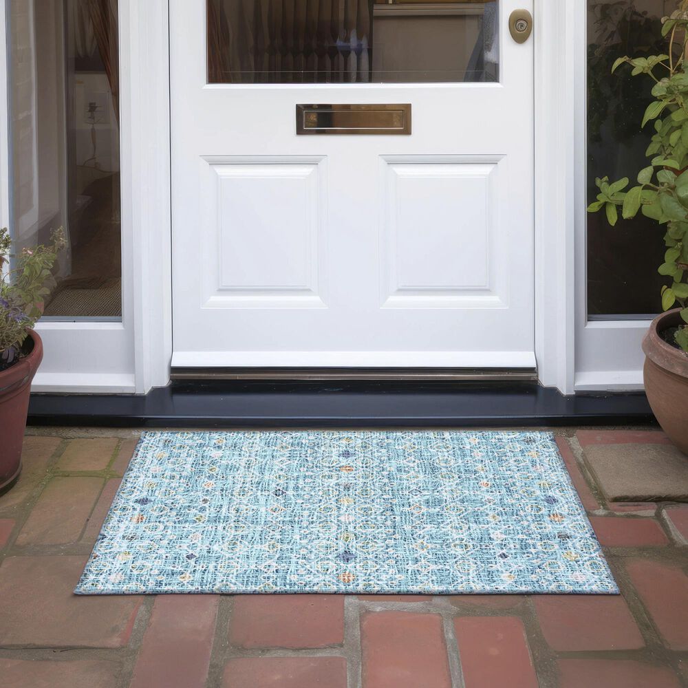 Dalyn Rug Company Portico PO4 Teal 1&#39;8&quot; x 2&#39;6&quot; Area Rug, , large