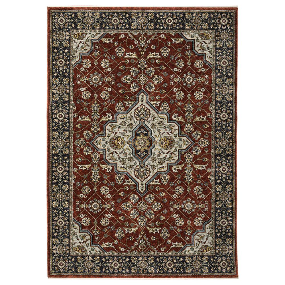 Oriental Weavers Aberdeen Persian Border 9"10" x 12"10" Red and Blue Area Rug, , large