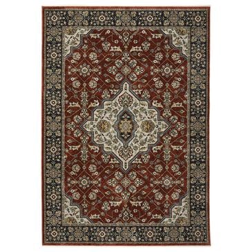 Oriental Weavers Aberdeen Persian Border 9"10" x 12"10" Red and Blue Area Rug, , large