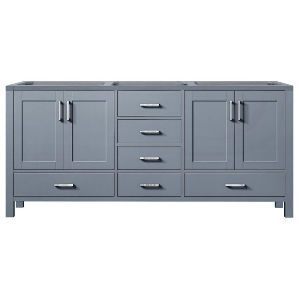 Lexora Home Jacques 60&quot; Double Bathroom Vanity in Dark Grey with 2 cm White Quartz Top and Rectangular Sinks, , large