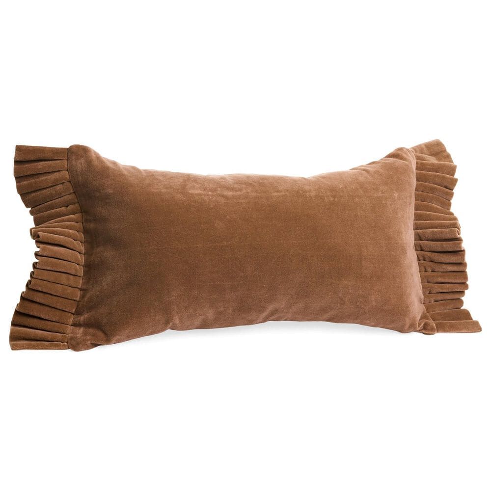 Accents De Ville 12" x 22" Lumbar Pillow with Sides Frills in Woodsmoke, , large