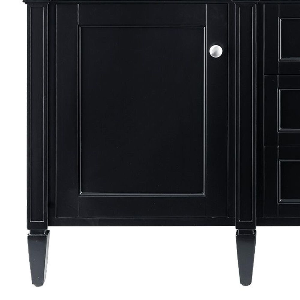 James Martin Vanities Brittany 60&quot; Double Bathroom Vanity in Black Onyx with 3 cm Carrara White Marble Top, , large