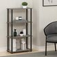 HOMLUX Turn-N-Tube 4-Tier Multipurpose Shelf Display Rack in French Oak Grey and Black, , large