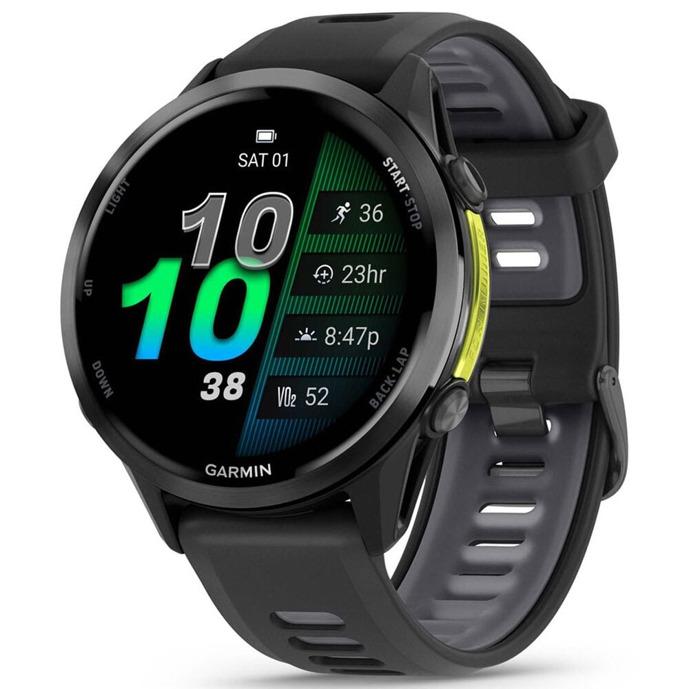 Garmin Forerunner 970 47 mm Carbon Gray DLC Titanium Case with Black and Translucent Whitestone Band, , large