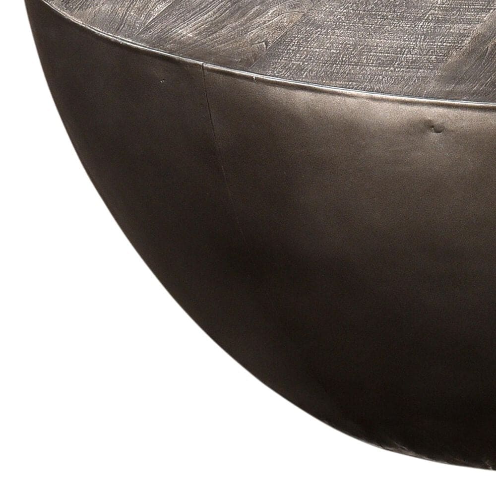 Crestview Collection Bengal Manor Drum Cocktail Table in Pewter, , large