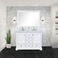 Lexora Home Dukes 48" Double Bathroom Vanity in White with 2 cm White Cultured Marble Top and Rectangular Sinks, , large