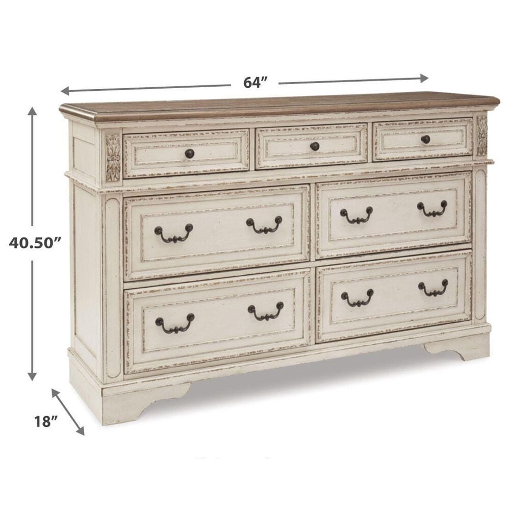 Ashley Realyn Dresser in Chipped White and Brown, , large