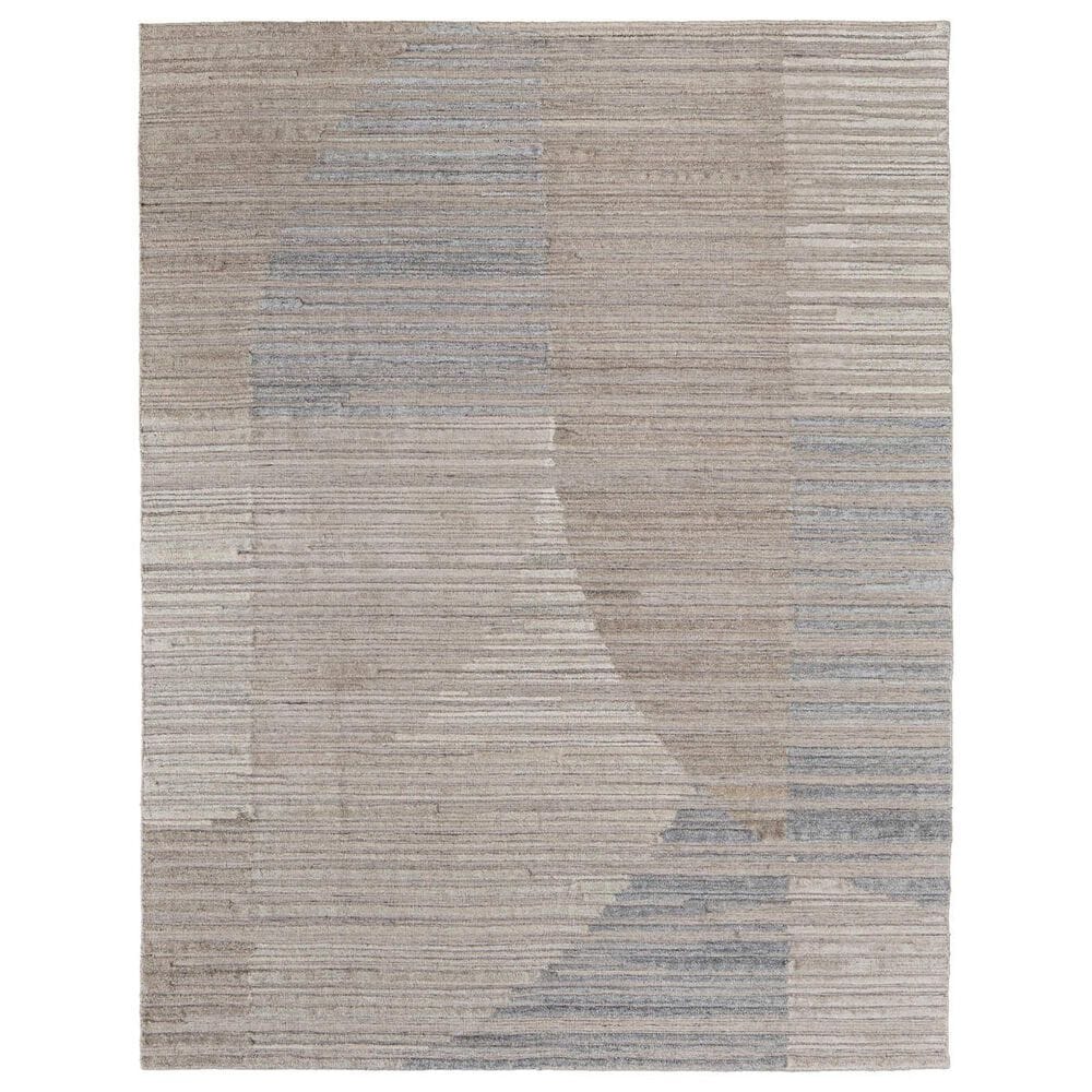 Feizy Elias 10" x 14" Gray, Ivory and Blue Area Rug, , large