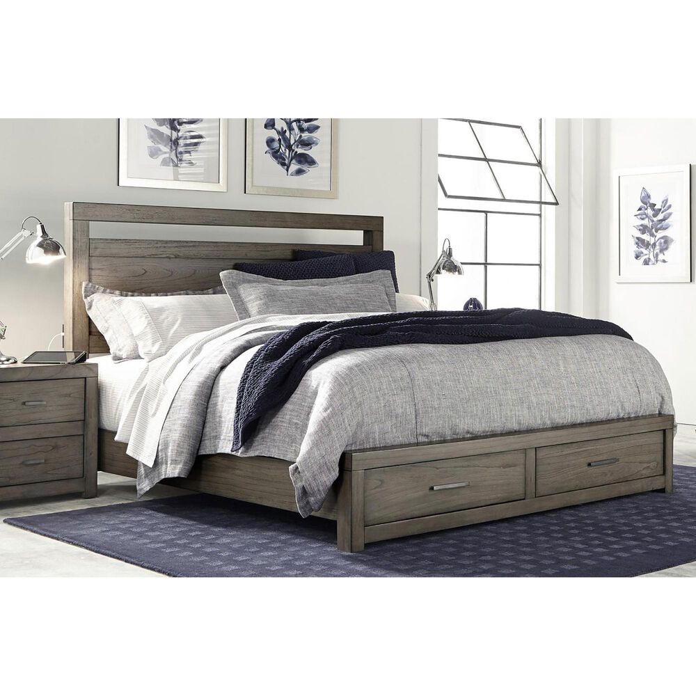 Riva Ridge Modern Loft 4-Piece Queen Bedroom Set in Greystone, , large