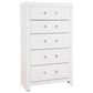 Ashley Maeling 5 Piece King Upholstered Panel Bedroom Set in Matte White, , large