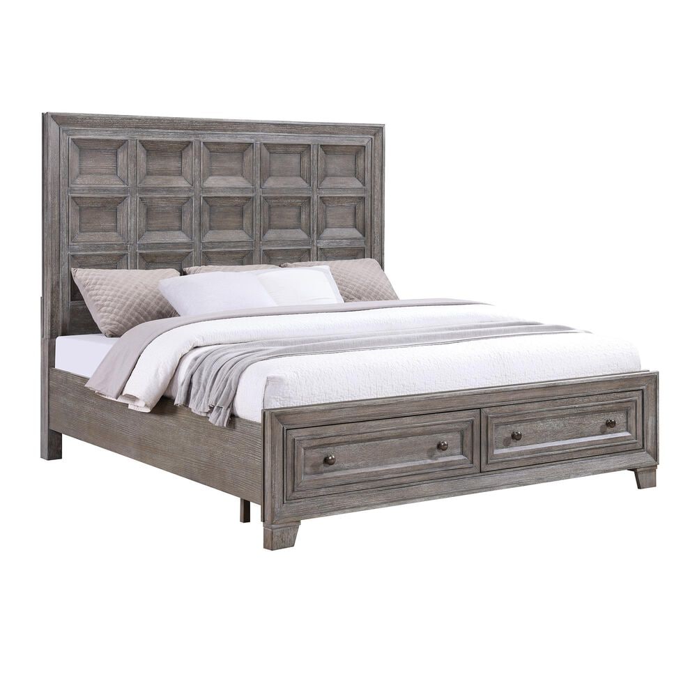 Davis International Traditional King Panel Bed in Gray, , large