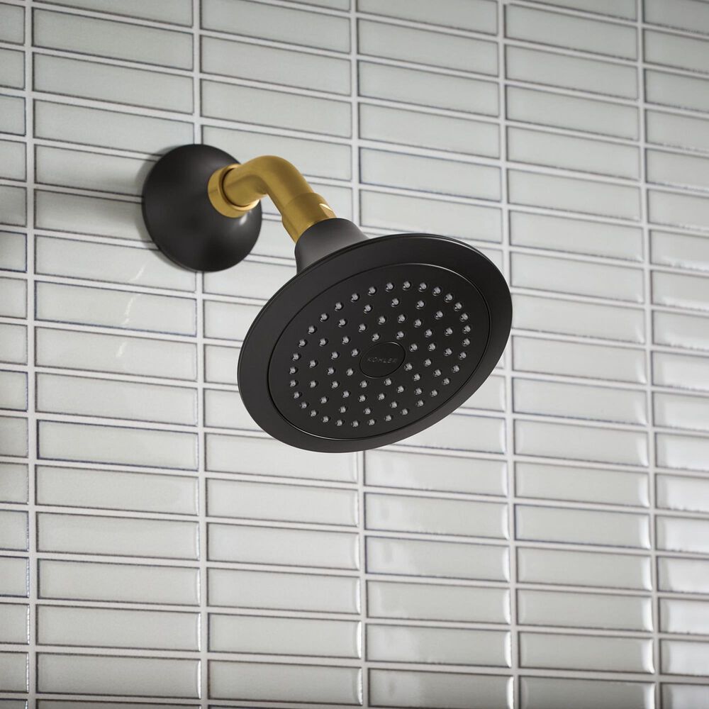 Kohler Tone Rite-Temp Shower Trim Kit in Matte Black and Brushed Moderne Brass, , large
