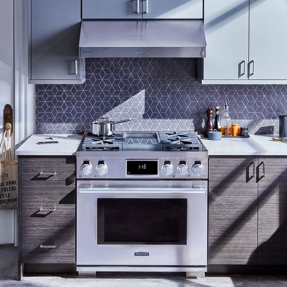 Signature Kitchen Suite 36&quot; Dual-Fuel Pro Range with Sous Vide in Stainless Steel, , large