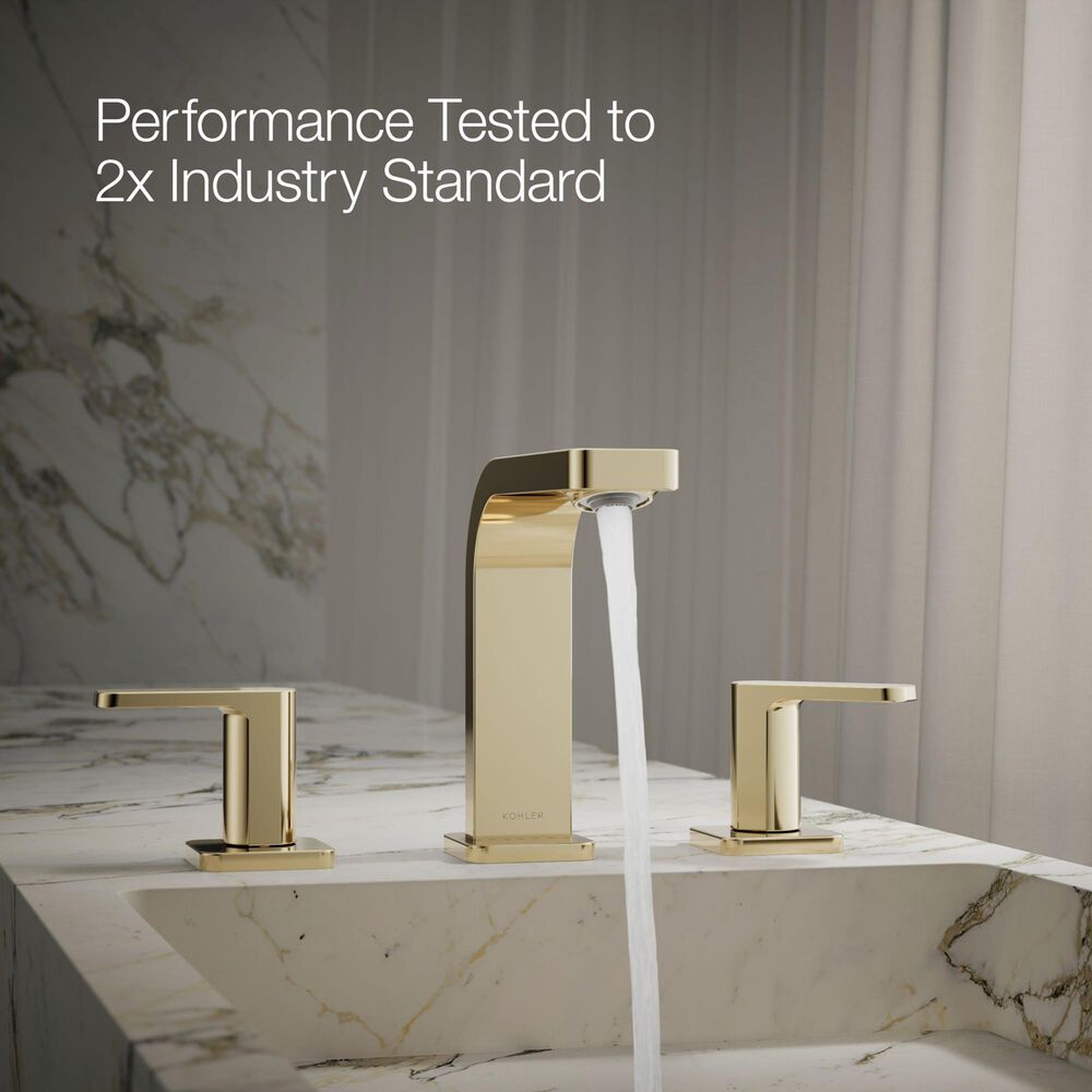 Kohler Parallel Widespread Bathroom Sink Faucet in Vibrant French Gold, , large