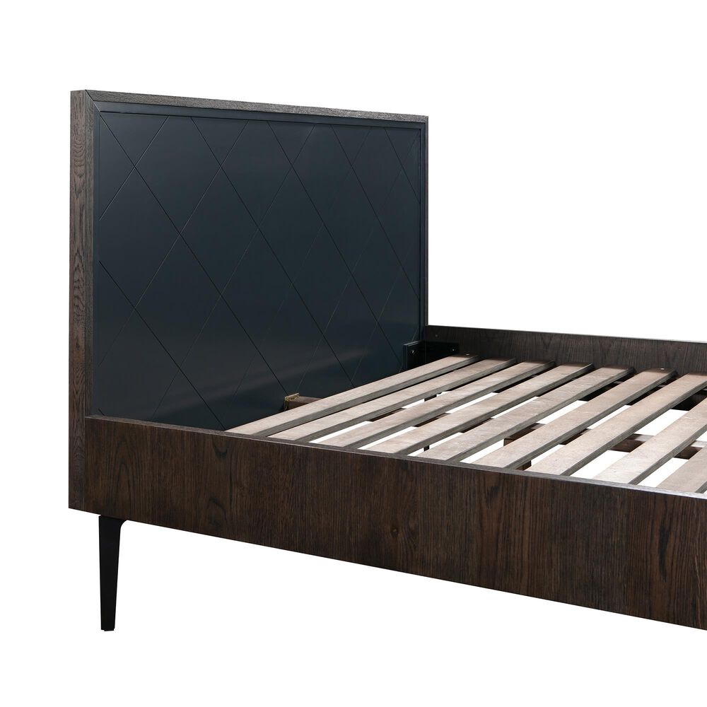 Blue River Cross Queen Platform Bed in Dark Gray, , large
