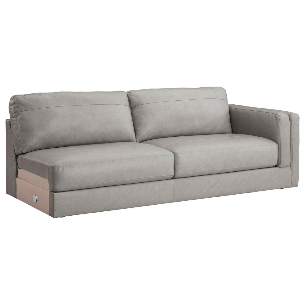 Ashley 2-Piece Leather Sofa with Chaise in Glacier, , large