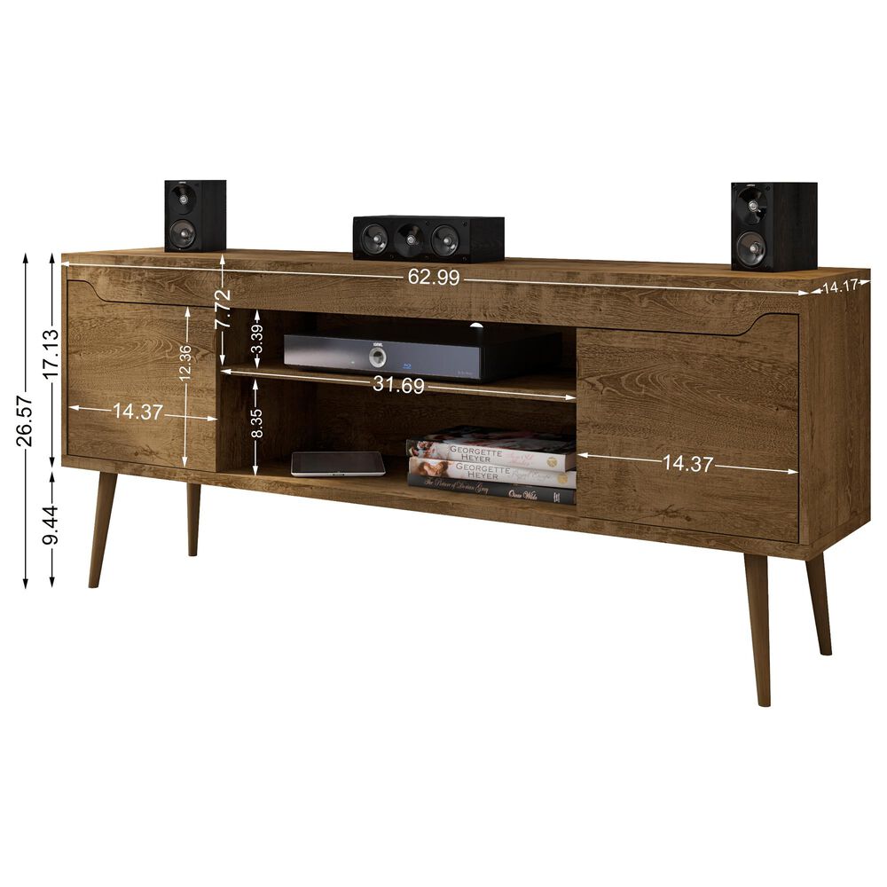 Dayton Bradley 62.99&quot; TV Stand in Rustic Brown, , large