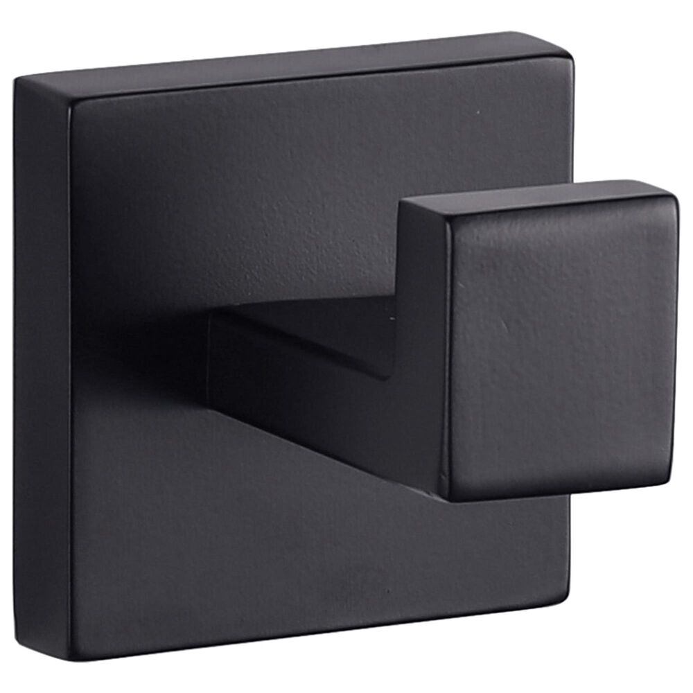 Lexora Home Bagno Lucido Stainless Steel Robe Hook in Matte Black, , large