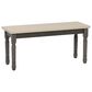 Linon Home Decor Willow Dining Bench in Smokey White and Dark Grey, , large