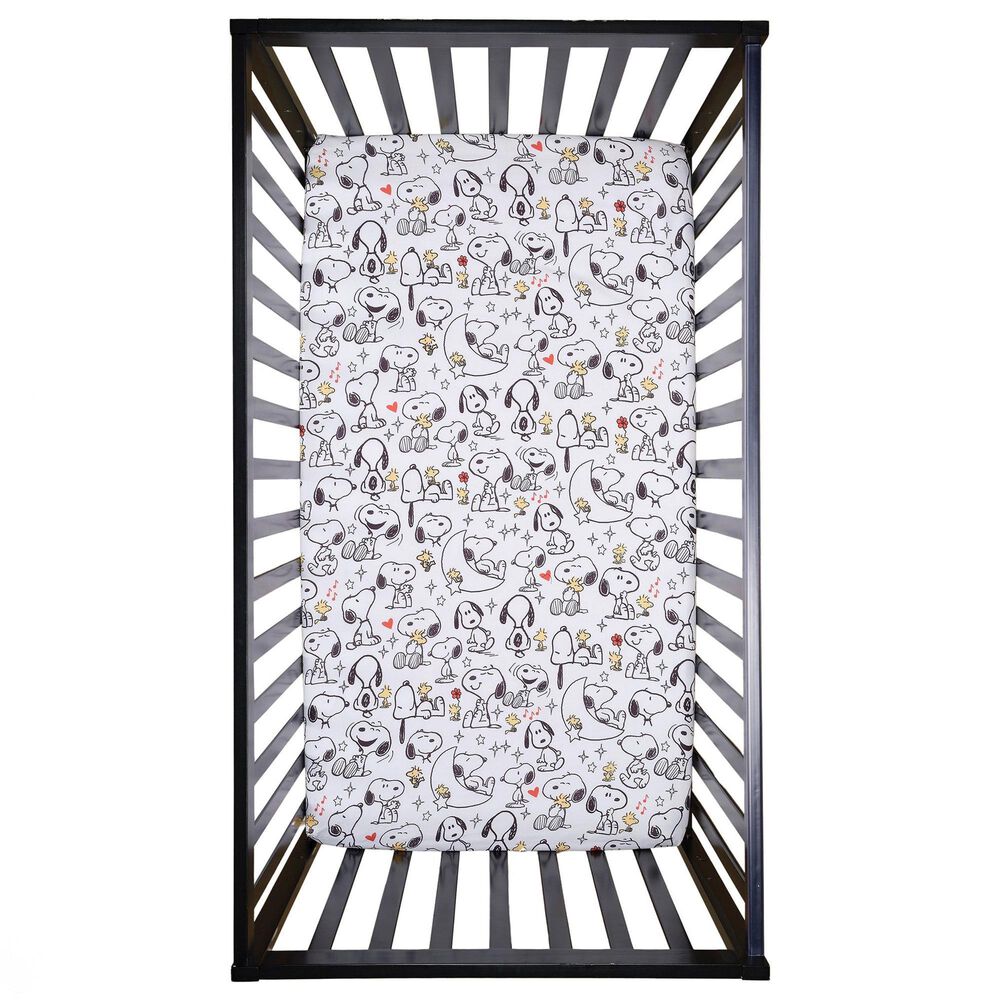 Lambs and Ivy Snoopy Love 3-Piece Crib Bedding Set in White, , large