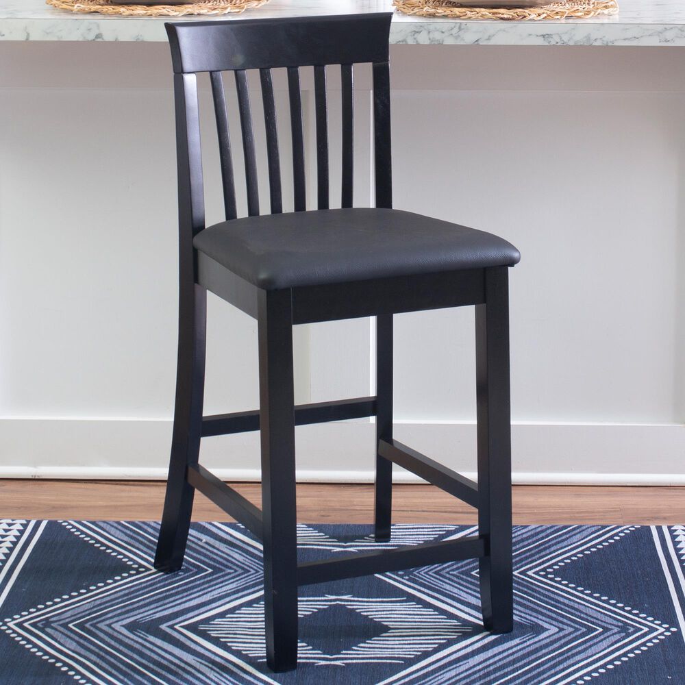 Linon Home Decor Torino Craftsman Counter Stool in Black, , large