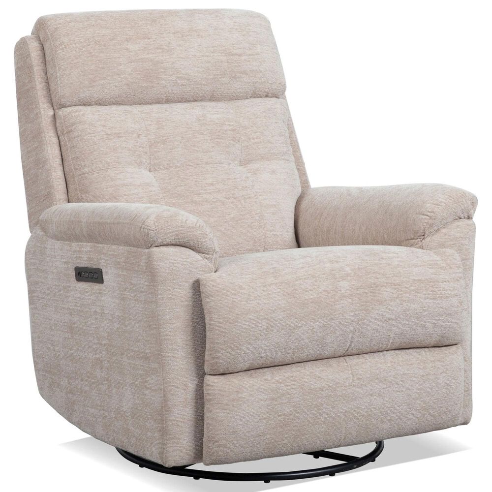 Flexsteel Sophisticated Power Swivel Gliding Recliner with Power Headrest and Lumbar in Oat, , large