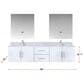 Lexora Home Geneva 80" Double Bathroom Vanity Cabinet Only in Glossy White and 30" LED Mirrors, , large