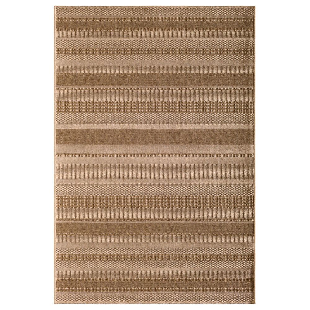 Central Oriental Santorini Large Stripe 5"3" x 7"7" Earth Area Rug, , large