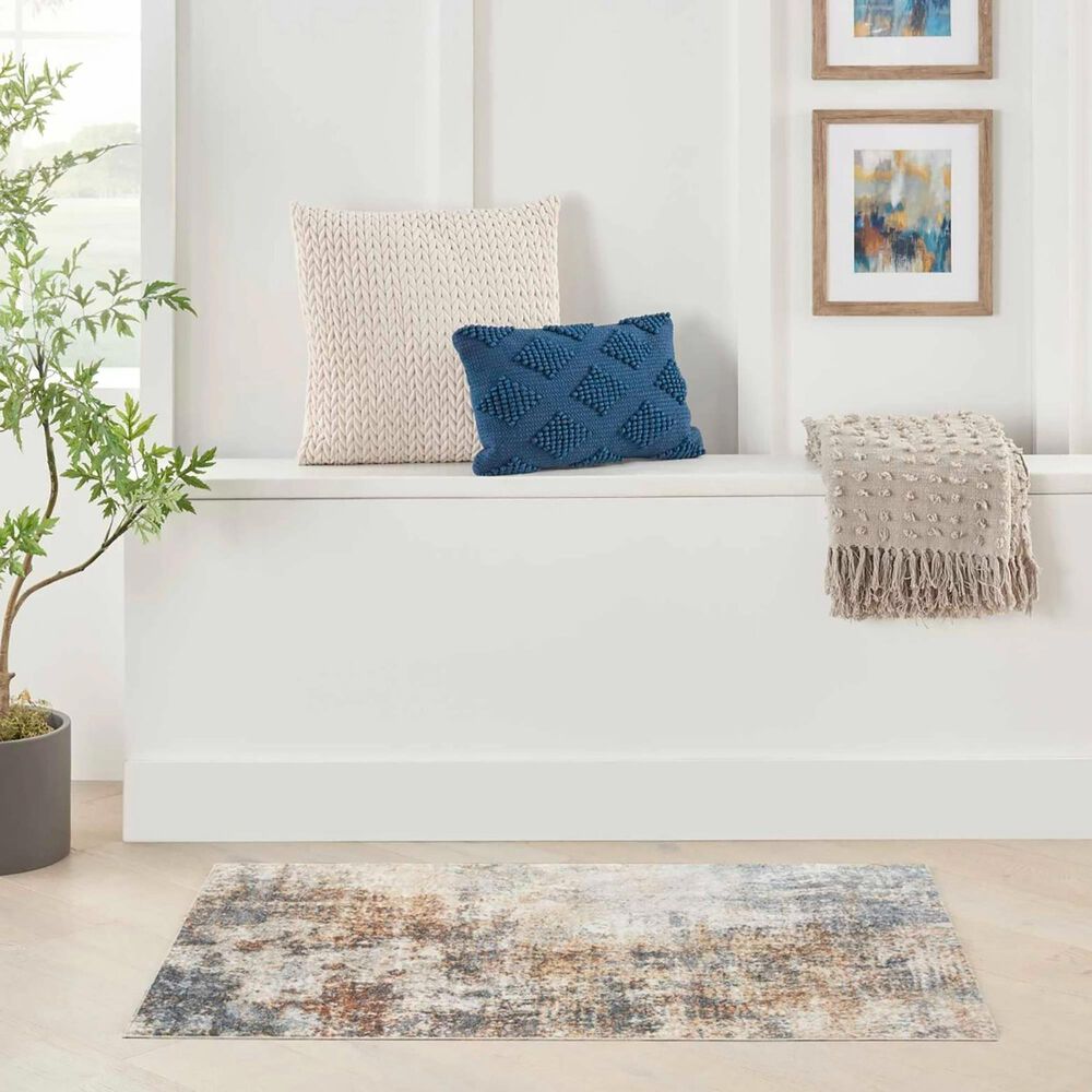 Nourison Astra Machine Washable Abstract 2&#39;2&quot; x 4&#39; Multicolor Area Rug, , large