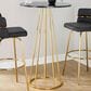 LumiSource Canary Bar Table in Gold Metal and Black Wood, , large