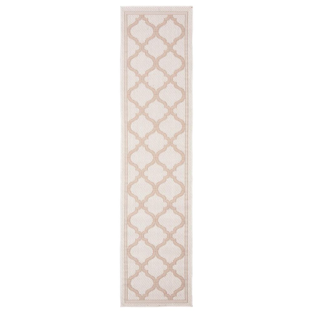 Safavieh Bermuda Geometric 2" x 8" Ivory and Beige Indoor/Outdoor Area Performance Rug, , large