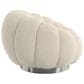 Emerald Home Furnishings Lily Pumpkin Swivel Chair in White Boucle, , large