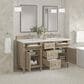 James Martin Vanities Lorelai 60" Double Vanity in Whitewashed Oak with 3 cm White Zeus Quartz Top, , large