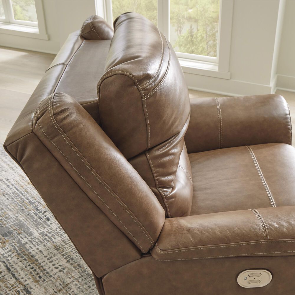 Ashley Trasimeno 2-Piece Power Reclining Sofa and Recliner in Caramel, , large
