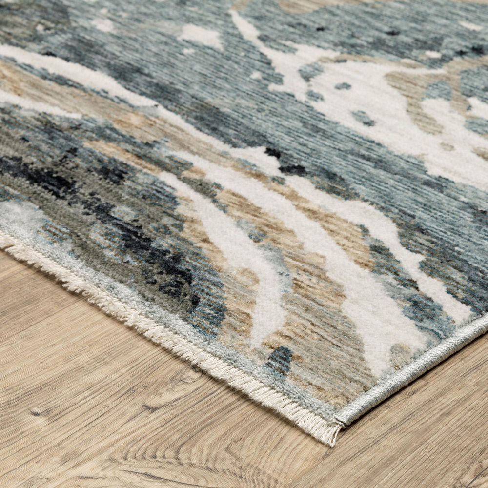 Oriental Weavers Echo ECH07 Blue and Ivory 7&#39;10&quot; x 10&#39;10&quot; Area Rug, , large