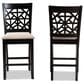 Baxton Studio Devon Counter Height Pub Chair with Sand Cushion in Espresso Brown (Set of 2), , large