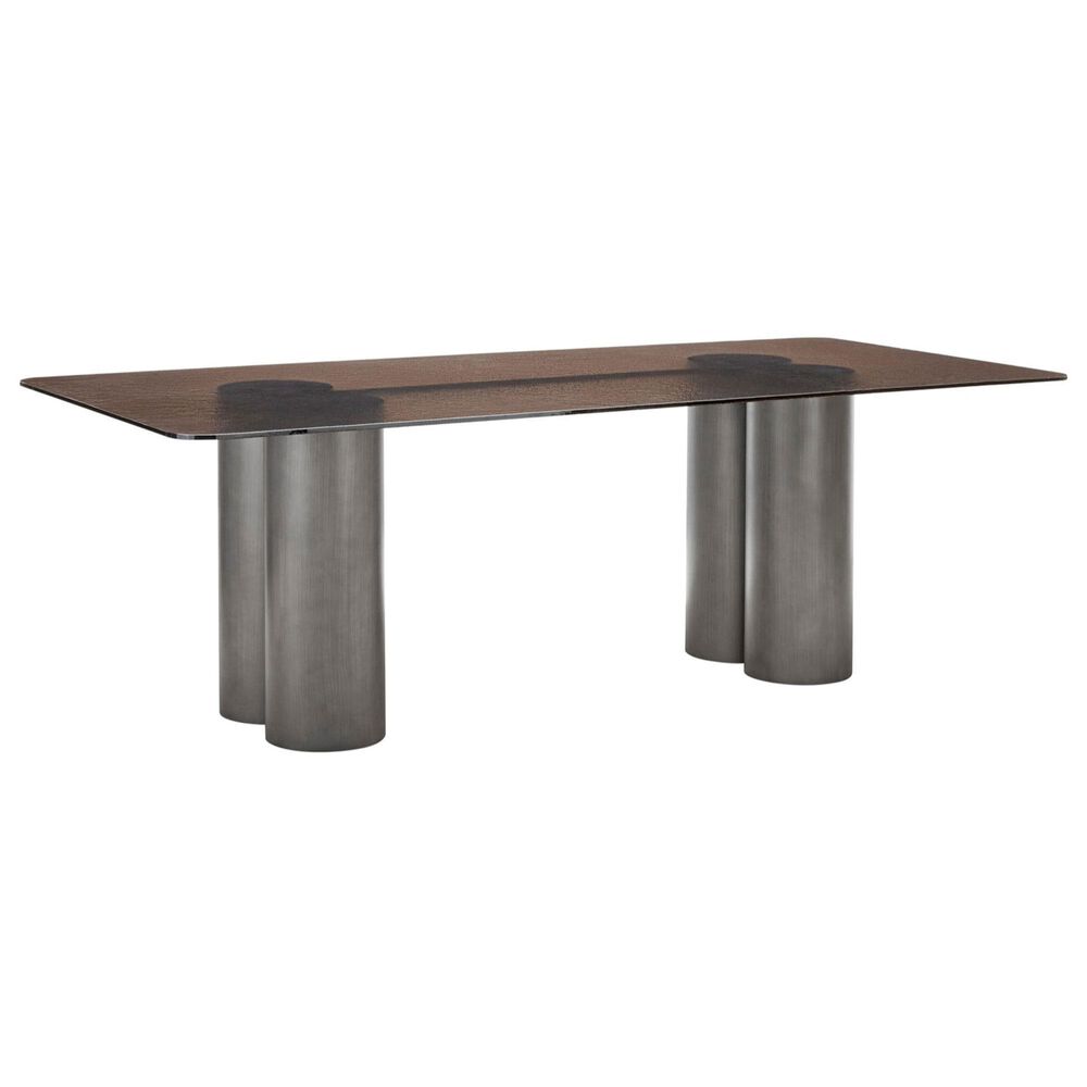 Casabianca Home Luca Dining Table - Smoked Base/Wave Glass, , large