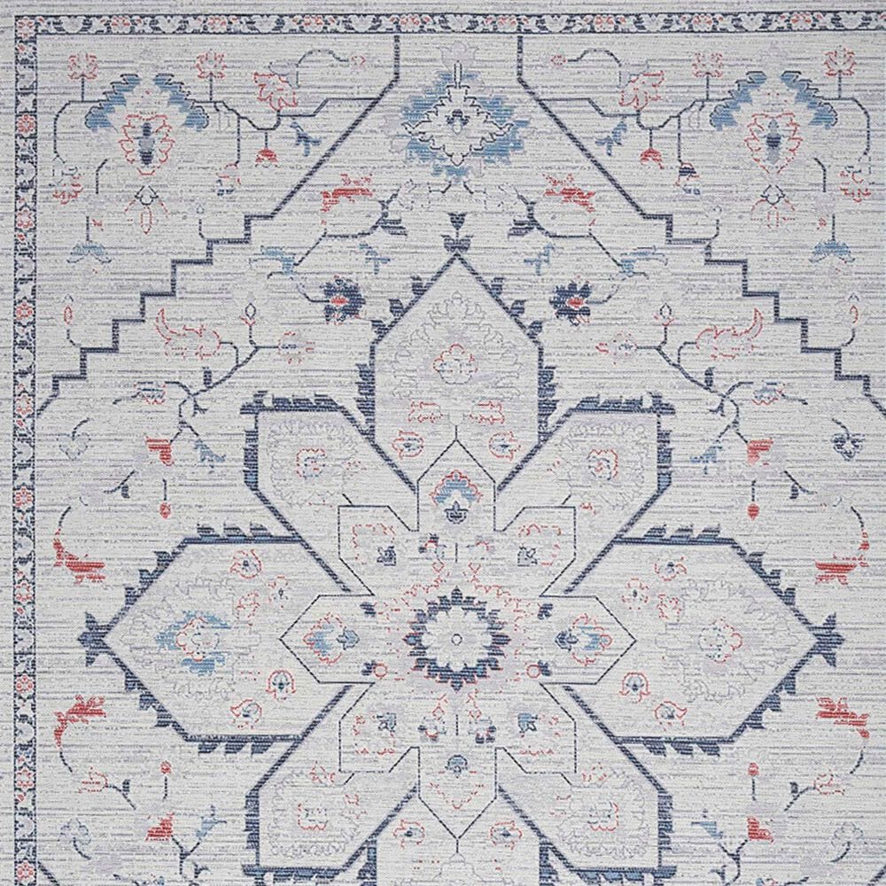 Nourison Machine Washable Series 1 2&#39; x 6&#39; Ivory Blue Runner, , large