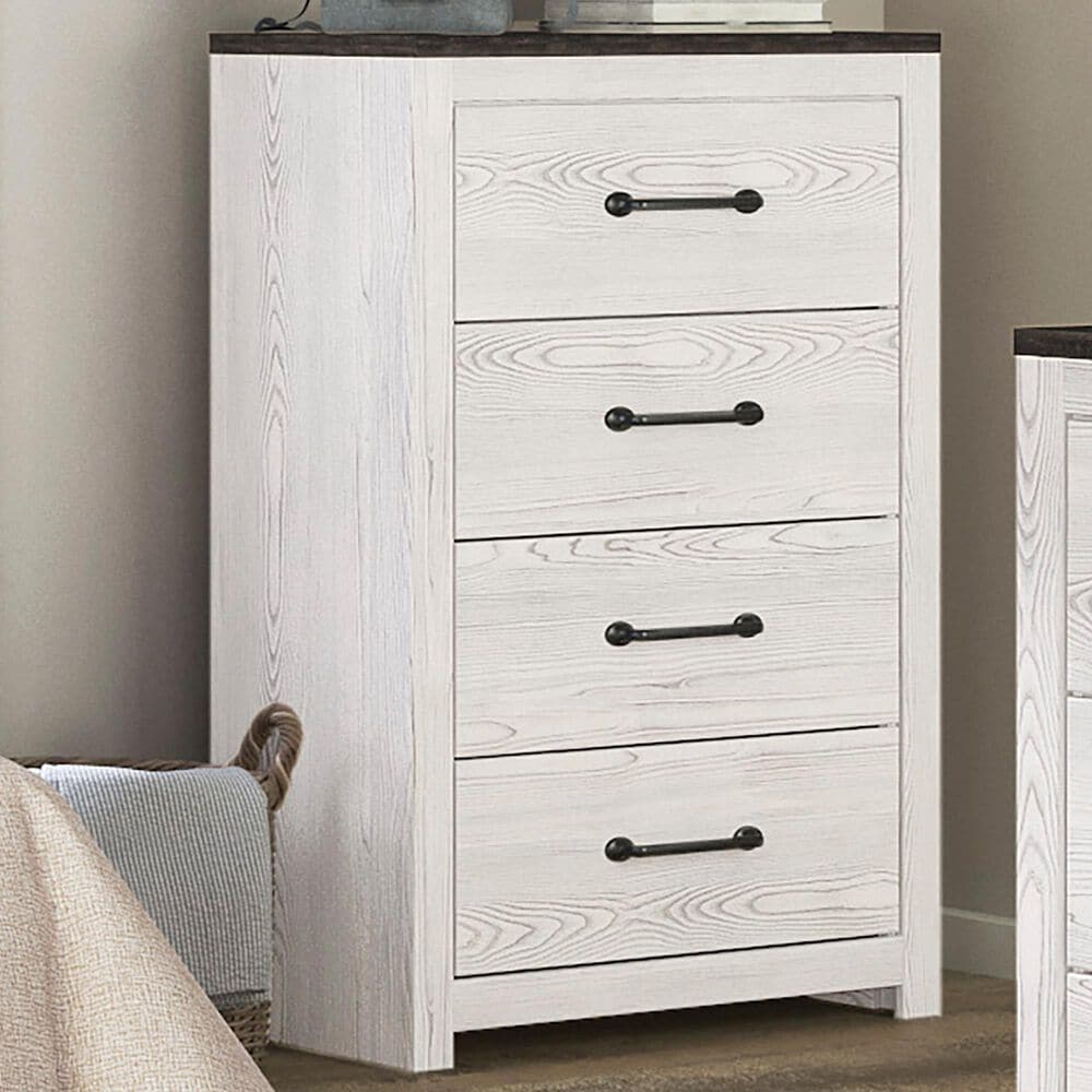 Ashley Gerridan 4 Drawers Chest in White and Gray, , large
