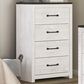 Ashley Gerridan 4 Drawers Chest in White and Gray, , large