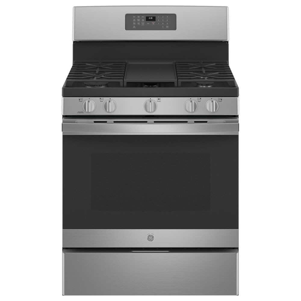 GE Appliances 30" Freestanding Gas Fingerprint Resistant Range in Stainless Steel, , large