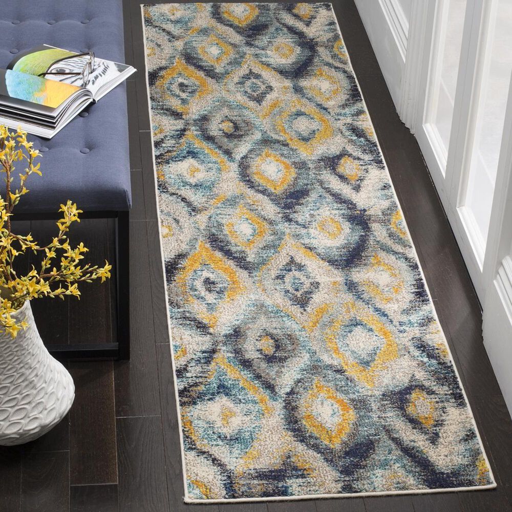 Safavieh Monaco MNC242J-26 2"2" x 6" Blue/Multi Runner, , large