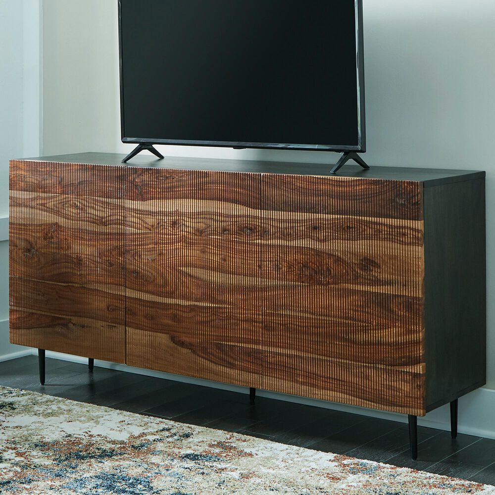 Ashley Darrey 64&quot; Accent Cabinet in Natural and Brown, , large